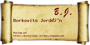 Borkovits Jordán névjegykártya